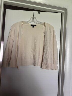 Ann Taylor Professional Cropped Cardian - Ivory M